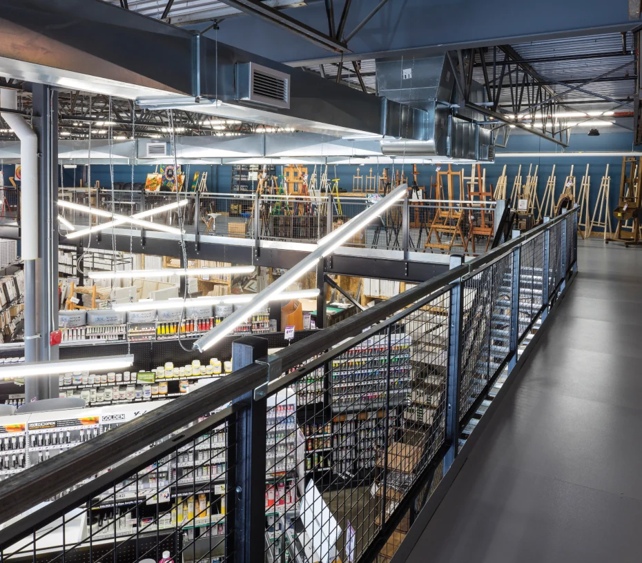 Rail storage mezzanine
