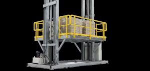 VRC lift system installed on warehouse mezzanine floor level