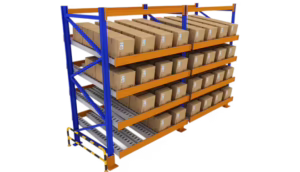 Case flow racking system for full-case picking in distribution center operations