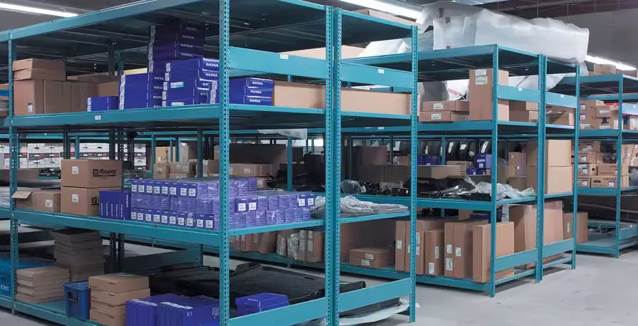 Rousseau Mini Racking system for compact high-density small parts warehouse storage