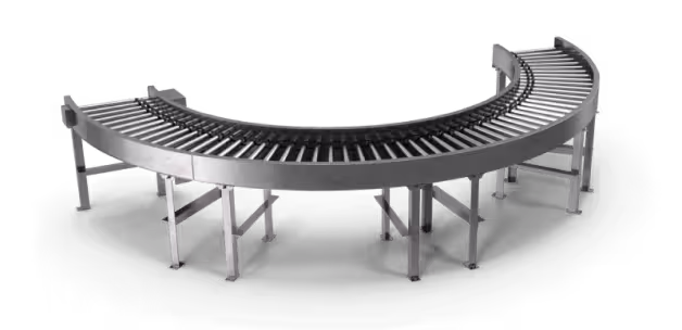 Powered roller conveyor system with motor-driven rollers for carton and tote handling