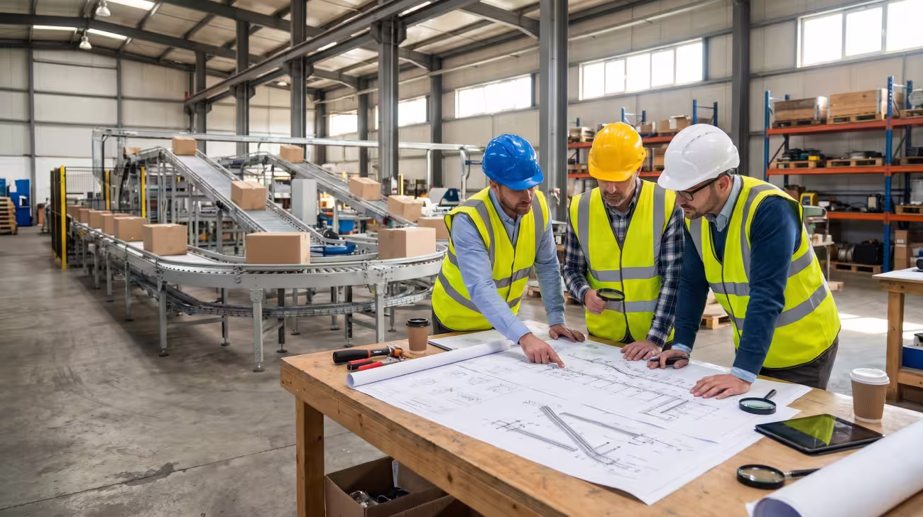 Belt conveyor system transporting packages along inclined path in warehouse